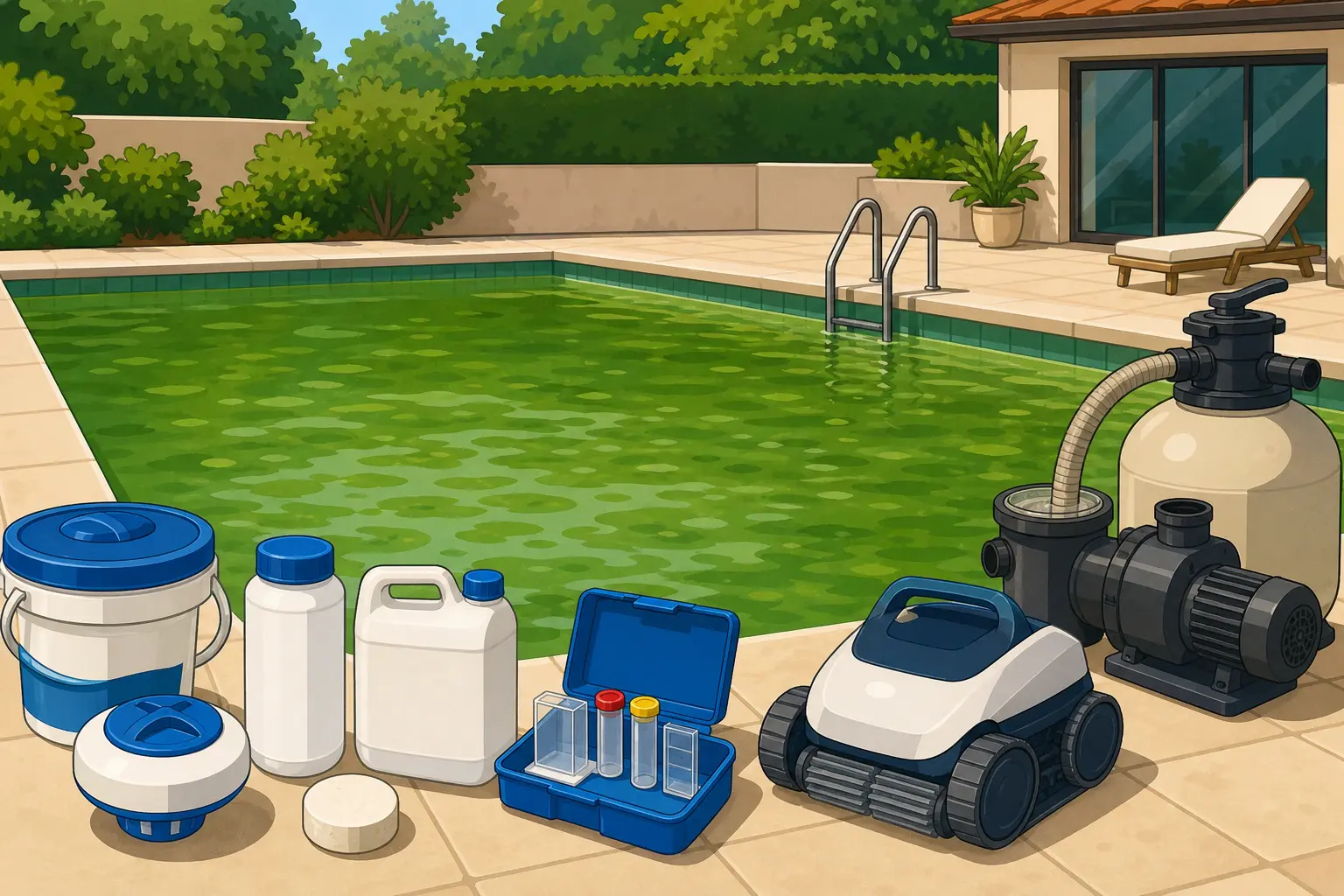 Problemas del agua de la piscina: cómo solucionar el agua verde y turbia